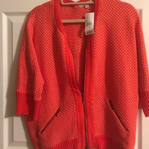CAbi Orange Cocoon Sweater Cardigan Medium M